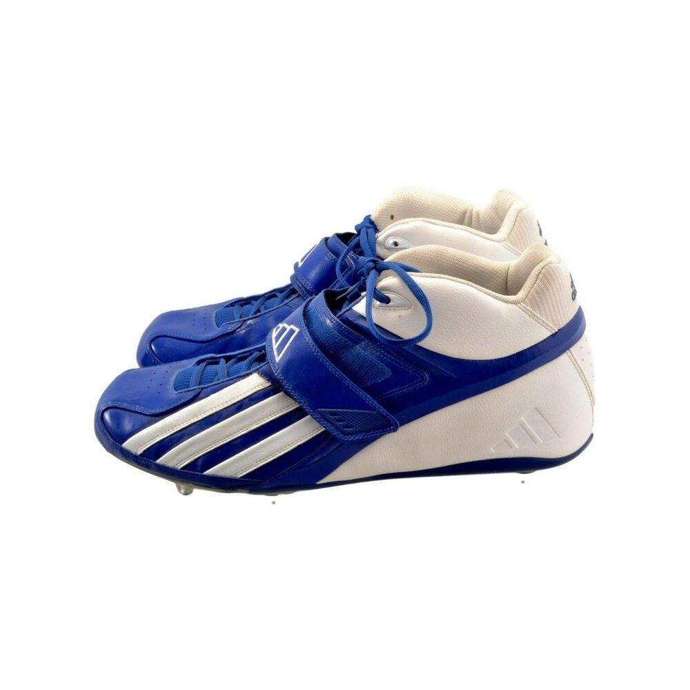 Adidas White Blue Football Cleats Men's Size 18 New Without Box